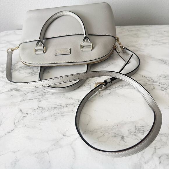 Kate Spade Grove Street Carli Gray Boar Embossed Leather Satchel & Crossbody Bag - Picture 10 of 15